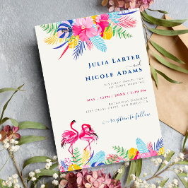 Invitación Boda azul marino rosa salvaje bosque perenne