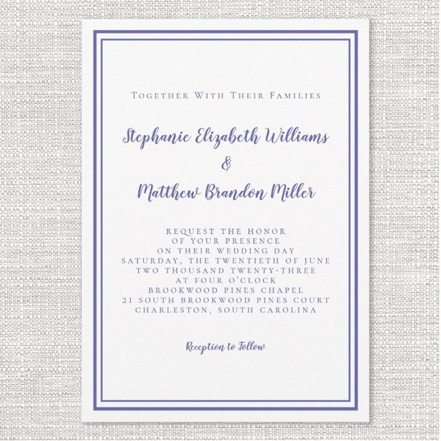 Invitación Boda Azul Minimalista Moderna Simple (Subido por el creador)