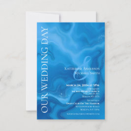 Invitación Boda-azul moderno
