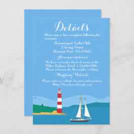 Invitación Boda Azul Náutico Detalles del faro