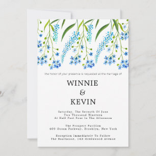 Invitación Boda azul olvido-me-nots