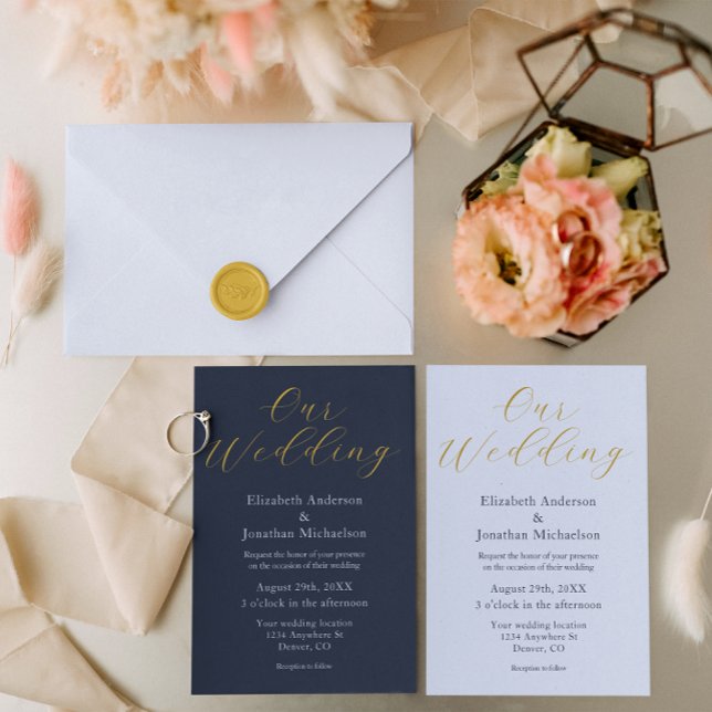 Invitación Boda azul opulento (Subido por el creador)