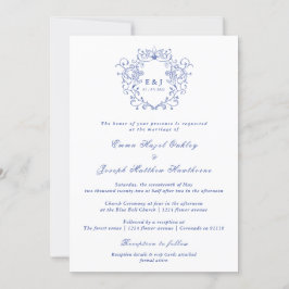 Invitación Boda azul pastel de Regencia Botánica