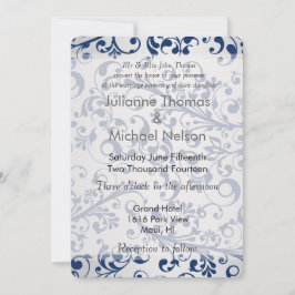 Invitación Boda azul plateado