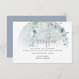 Invitación Boda | Azul polvoriento sobre la luna enamorada