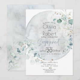 Invitación Boda | Azul polvoriento sobre la luna enamorada