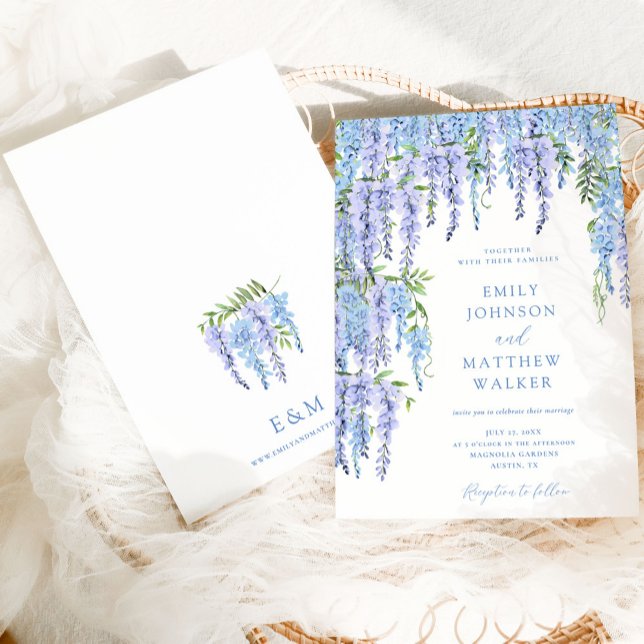 Invitación Boda azul turbio y acuarela (Subido por el creador)