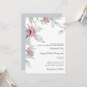 Invitación Boda azul turbio y tropical australiano