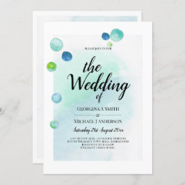 Invitación Boda azul turquesa de cristal oceánico Ombre