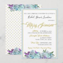 Invitación Boda azul verde azulado  Suite Fiesta de ducha