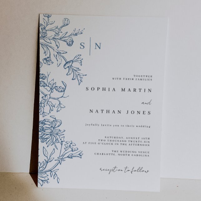 Invitación Boda Azul Vintage  (Subido por el creador)