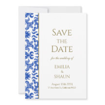 Boda azul y blanca italiana salva la fecha