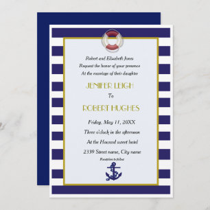 Invitación Boda azul y blanco
