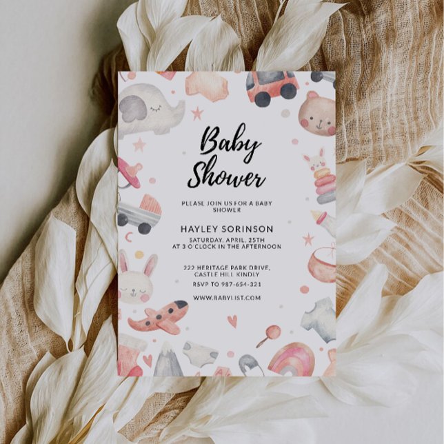 Invitación Boda Baby Shower Toys (Wedding Baby Shower Toys Invitation)