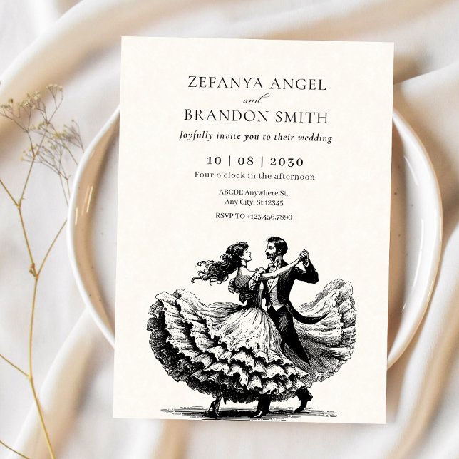 Invitación Boda bailarín de parejas de damas y caballeros de  (Subido por el creador)