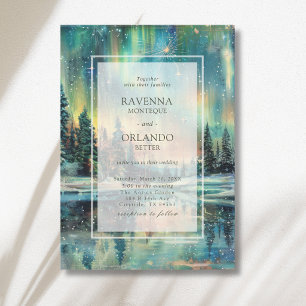 Invitación Boda bajo el cielo nocturno del Lago Bosque con Au