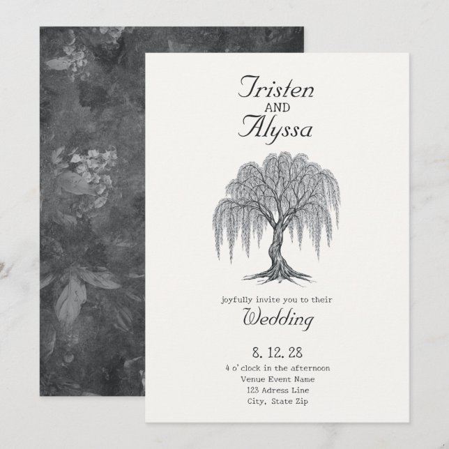 Invitación Boda Bajo el Sauce (Anverso / Reverso)