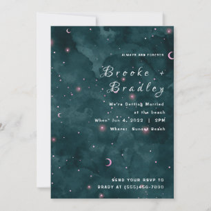 Invitación Boda bajo la luna rosa y té verde oscuro