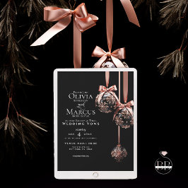 Invitación BODA | Balbuceos rosados y onyx de invierno