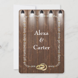 Invitación Boda Barn Wood and Spotlight