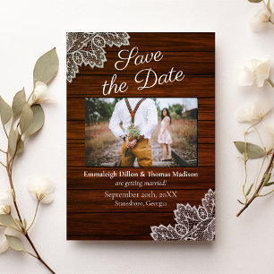 Invitación Boda Barnwood y Vintage Lace