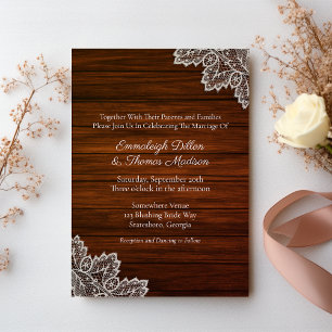 Invitación Boda Barnwood y Vintage Lace