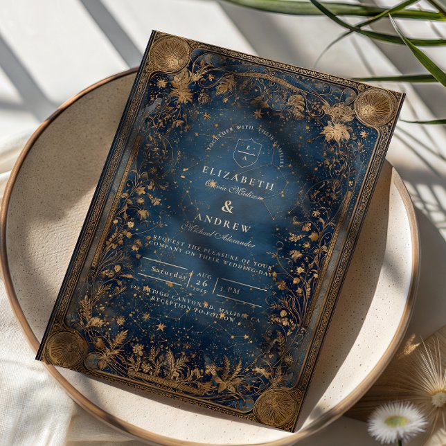 Invitación Boda barroca celestial de medianoche (Subido por el creador)