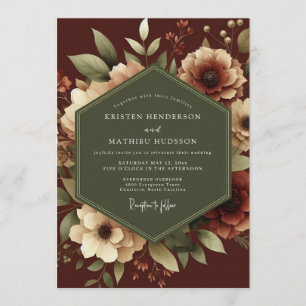 Invitación Boda barroca con salvia de Borgoña