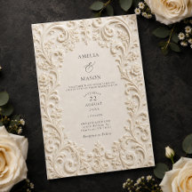 Boda Barroca con Trabajo Floral de Marfil Elegante