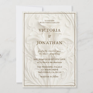 Invitación Boda Barroca Elegante Floral Todo en uno
