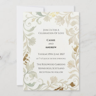 Invitación Boda Barroca en Verde Claro
