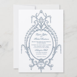Invitación Boda barroco del Ornate Azul francés