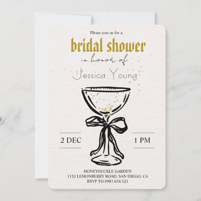 Invitación Boda Bash y llamada de cóctel nupcial (Anverso)