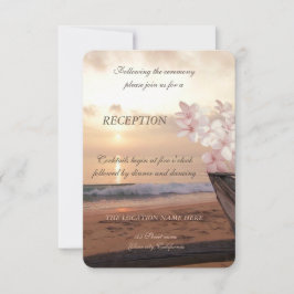 Invitación Boda Beach Sunset, Recepción Plumeria