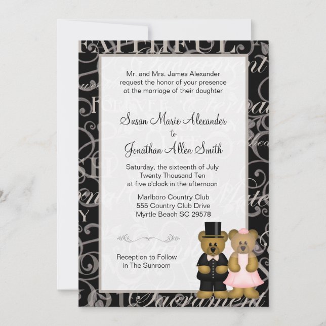 Invitación Boda Bears Inivations (Anverso)