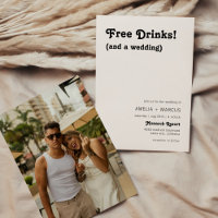 Boda Bebidas Gratis Chic Moderno Retro