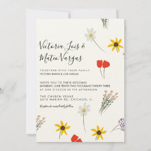 Invitación Boda Beige de Flores Silvestres