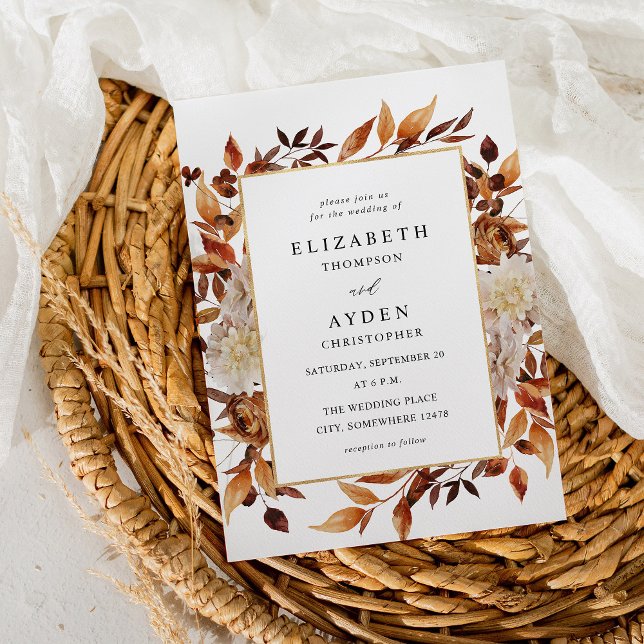 Invitación Boda Beige Fall Floral 2 (Subido por el creador)