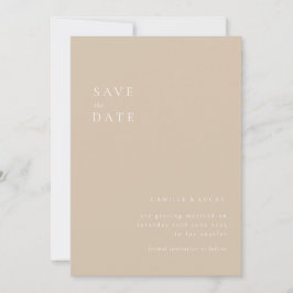 Invitación Boda beige Minimalista y elegante salva la fecha
