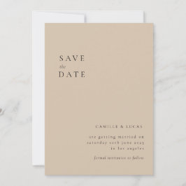 Invitación Boda beige Minimalista y elegante salva la fecha