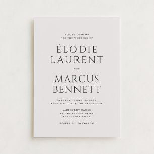 Invitación Boda Beige moderno sin negrita de foto
