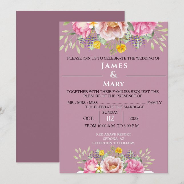 INVITACIÓN BODA BELLS (Anverso / Reverso)