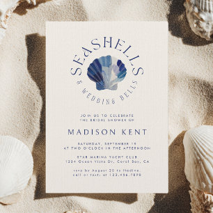 Invitación Boda Bells Blue Beach Bridal Shower