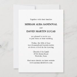 Invitación Boda bilingüe formal minimalista