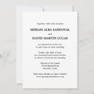 Invitación Boda bilingüe formal minimalista