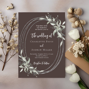 Invitación Boda bistre verde marrón