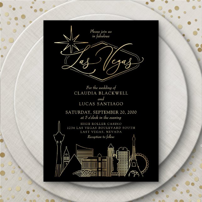 Invitación Boda Black and Gold de Las Vegas (Subido por el creador)