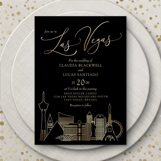 Invitación Boda Black and Gold de Las Vegas (Subido por el creador)