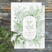 Boda Blanca con Follaje Verde de Helecho Rústico