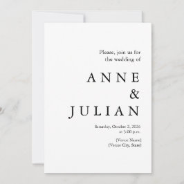Invitación Boda blanca con foto y código QR